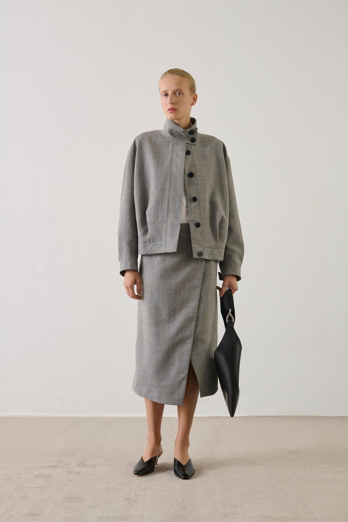 Jupe Idra - Gris Chiné - Femme vue 1