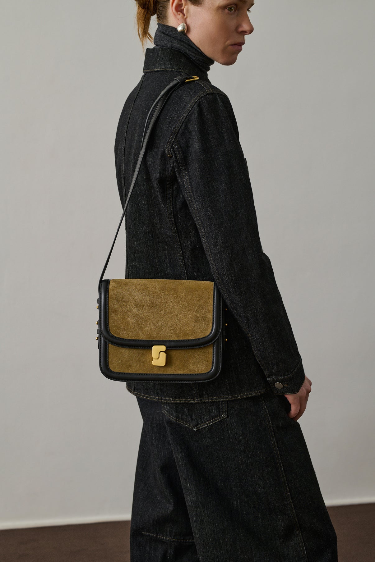 Sac Bellissima Maxi - Bronze/Noir - Cuir - Femme vue 2